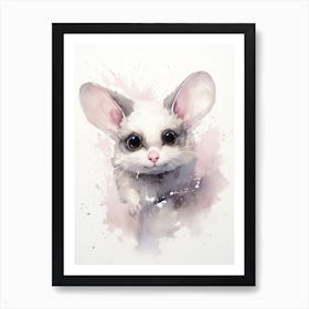 Light Watercolor Painting Of A Sugar Glider 5 Art Print