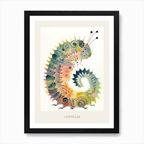 Colourful Insect Illustration Catepillar 9 Poster Art Print