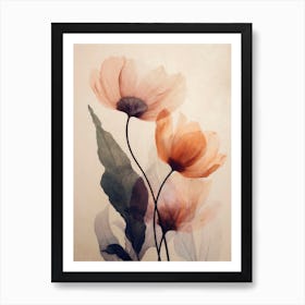 Parchment Flowers No 5 Art Print