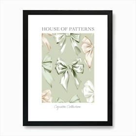 Green Lace Bows Pattern Poster Art Print