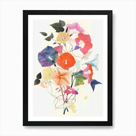 Morning Glory 3 Collage Flower Bouquet Art Print