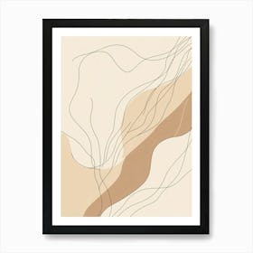 Beige Abstract Painting Art Print