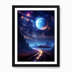 Space Landscape Wallpaper Art Print