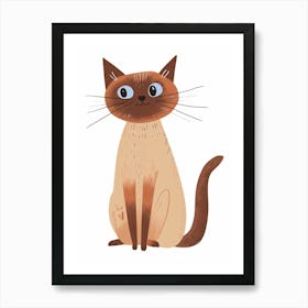 Burmese Cat Clipart Illustration 3 Art Print