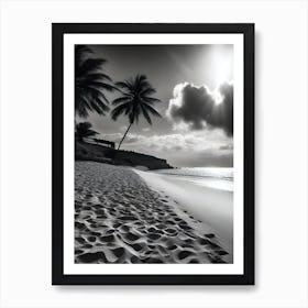 Black And White Beach 21 Art Print