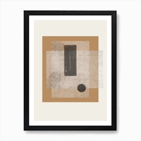 Abstract watercolor Graphic Art, Neutral and Soft Colors, Modern and Contemporary Style, Paper Texture, Collage Objects Art Print