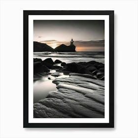 Lighthouse At Sunset 60 Art Print