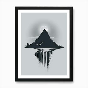 Moon In The Mountains Art Print
