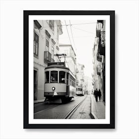 Lisbon, Portugal, Mediterranean Black And White Photography Analogue 4 Art Print