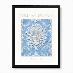 William Morris "Bridgerton" 2020 Textile Antique Regency Fabric Wallpaper Print | HD Powder Blue and Pale Cream Wall Decor | Parlour Sitting Room Grand Art Print