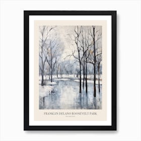 Winter City Park Poster Franklin Delano Roosevelt Park Philadelphia 1 Art Print