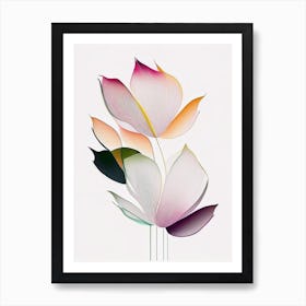 Lotus Flower Petals Abstract Line Drawing 2 Art Print