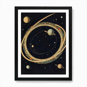 Planets And Rings Art Print