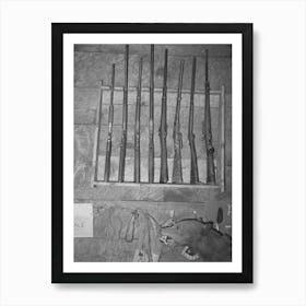 Rack Of Guns In Navajo Lodge, Datil, New Mexico By Russell Lee Art Print