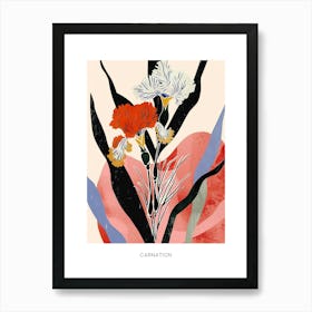 Colourful Flower Illustration Poster Carnation 2 Art Print