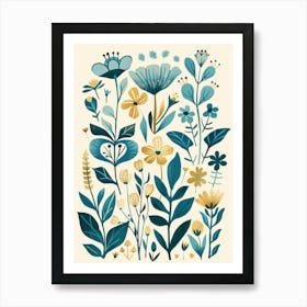 Blue Flowers 63 Art Print