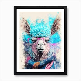 Llama With Glasses Art Print