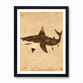 Muted Pastel Mustard Shark 3 Art Print