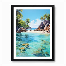 An Oil Painting Of Anse Source D Argent 1 Art Print