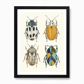 Colourful Insect Illustration Beetle 6 Art Print