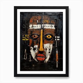 Essence Of Echoes; Tribal Mask Artistry Art Print