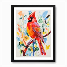 Colourful Bird Painting Cardinal 4 Art Print