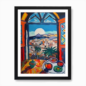 Window View Of Cape Town In The Style Of Fauvist 1 Affiche