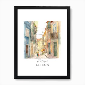 Portugal Lisbon Storybook 2 Travel Poster Watercolour Art Print