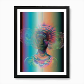 Colorful, portrait, "Dizzy Delight" Art Print