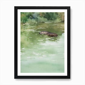 River Otter II Storybook Watercolour Art Print