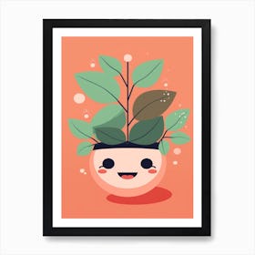 Plant Pot Kawaii Illustration 4 Art Print
