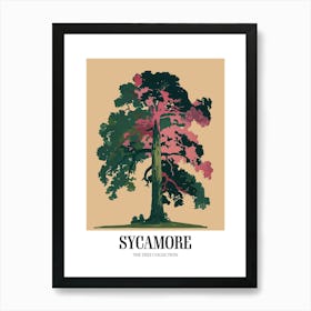 Sycamore Tree Colourful Illustration 2 Poster Art Print