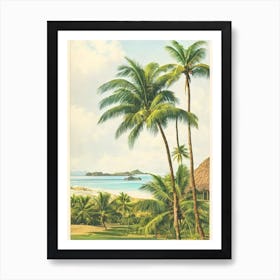 Anse De Grande Saline St Barts Vintage Art Print