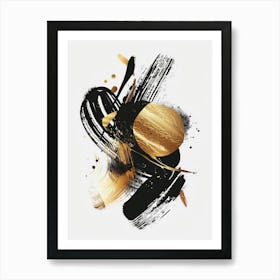 Abstract Black Gold Painting 4 Art Print