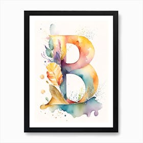 B, Letter, Alphabet Storybook Watercolour 5 Art Print