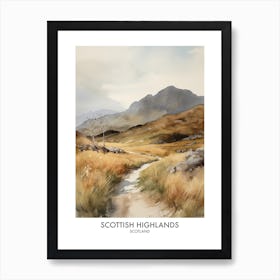 Scottish Highlands 2 Watercolour Travel Poster Art Print