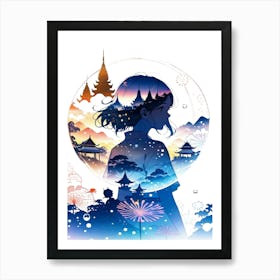 Girl In The Sky Art Print