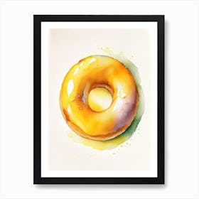 Mango Glazed Donut Cute Neon 2 Art Print