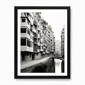 Girona, Spain, Black And White Old Photo 2 Art Print