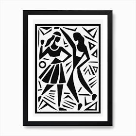 Line Art Inspired By The Dance By Matisse 3 Art Print