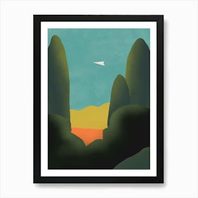Landscape With A Plane Art Print