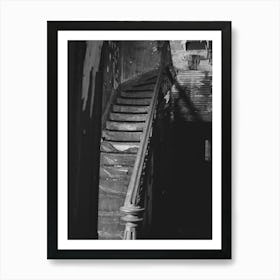 Staircase In Hall Of Apartment Buildings, This House Is Now Vacant After Fire, Chicago, Illinois By Russell Lee Art Print