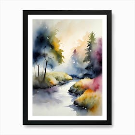 Watercolor Of A River 15 Art Print