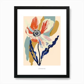 Colourful Flower Illustration Poster Anemone 1 Art Print