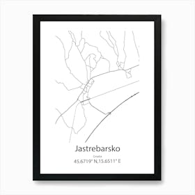 Jastrebarsko,Croatia Minimalist Map Poster