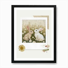 Scrapbook Bunnies Fairycore Painting 5 Art Print