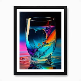 Glass Of Water Water Waterscape Bright Abstract 1 Art Print