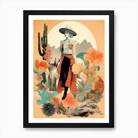Collage Of Cowgirl Cactus 2 Art Print