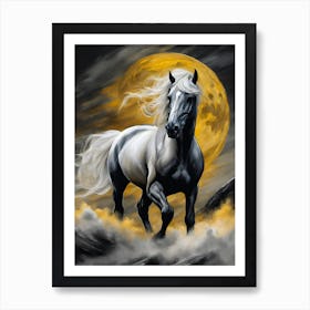 Horse In The Moonlight 69 Art Print