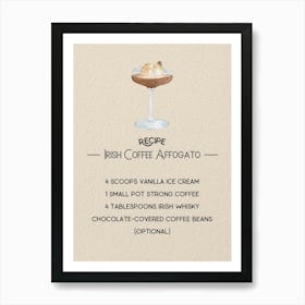 Irish Coffee Afogato Art Print